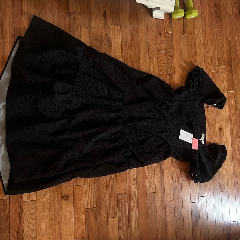 Black open back dress